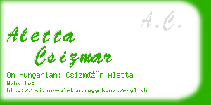 aletta csizmar business card